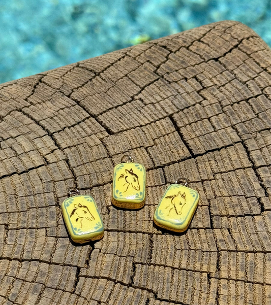 Yellow Horse Portrait Charm