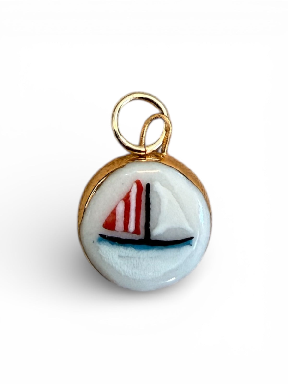 Sailboat Small Circle Charm