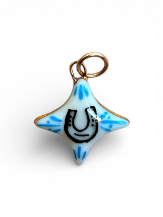 Horseshoe 4-Point Star Charm