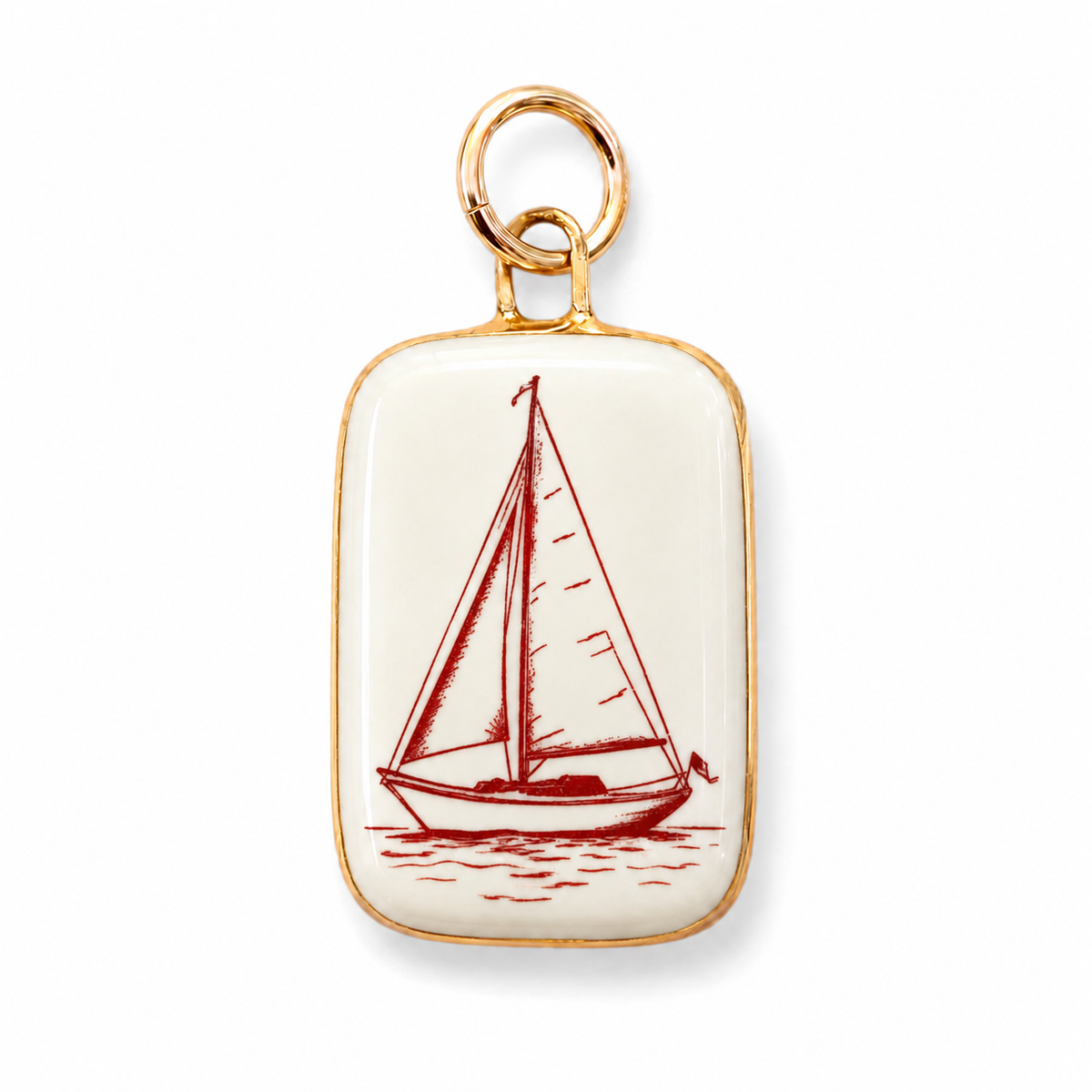 Classic Red Sailboat Charm