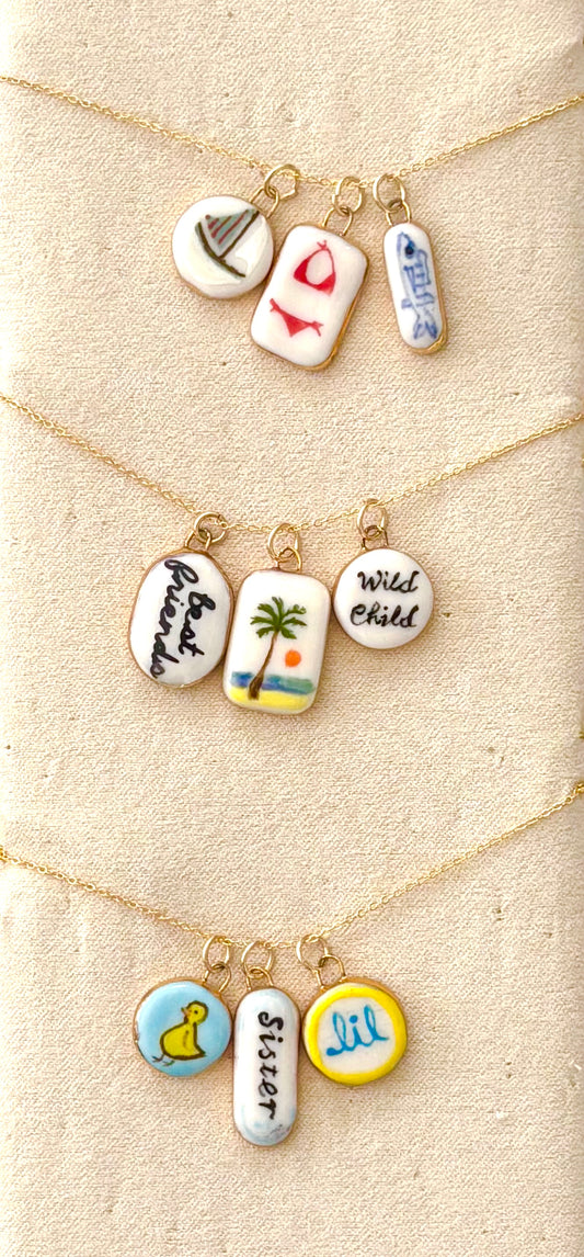 Sunset Palm Tree Charm