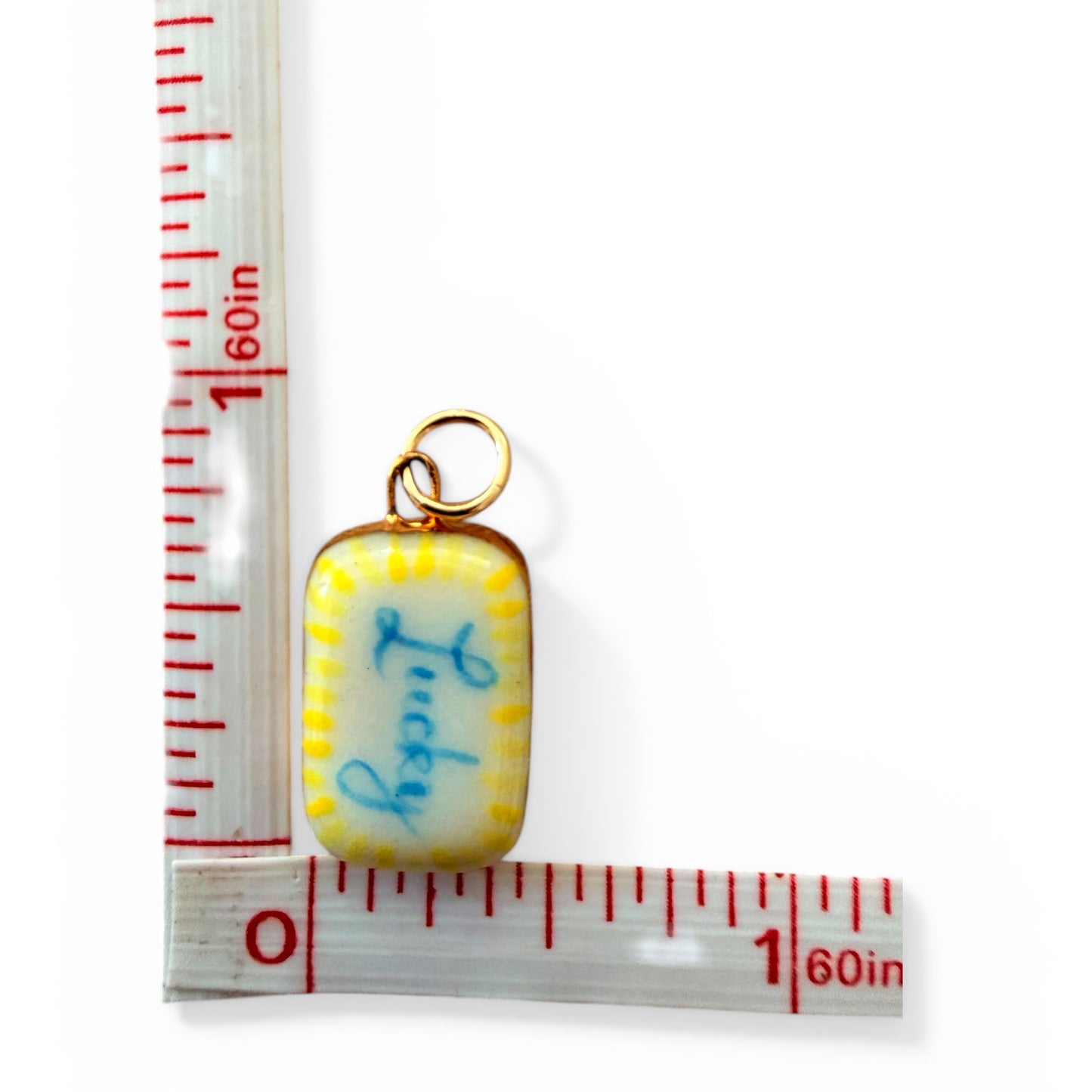Cactus, Yellow "Lucky", Periwinkle Boot Charm Necklace