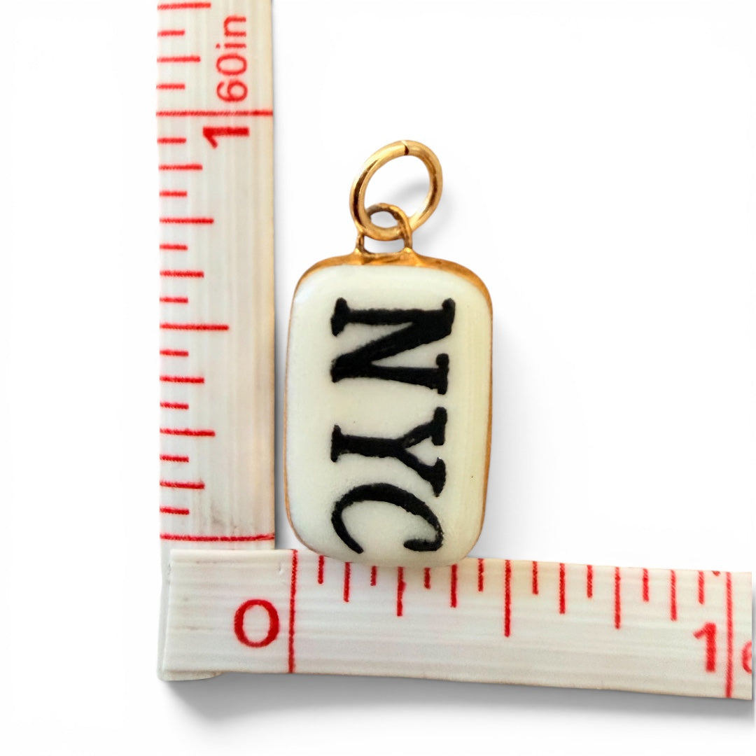 Tennis, Classic "NYC", Green Lightning Bolt Charm Necklace