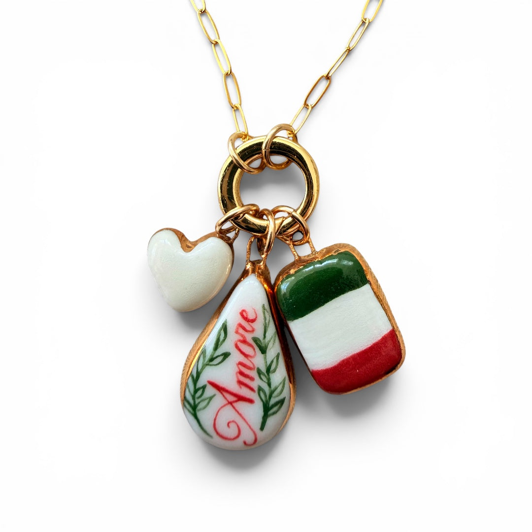 "Amore" Teardrop Charm