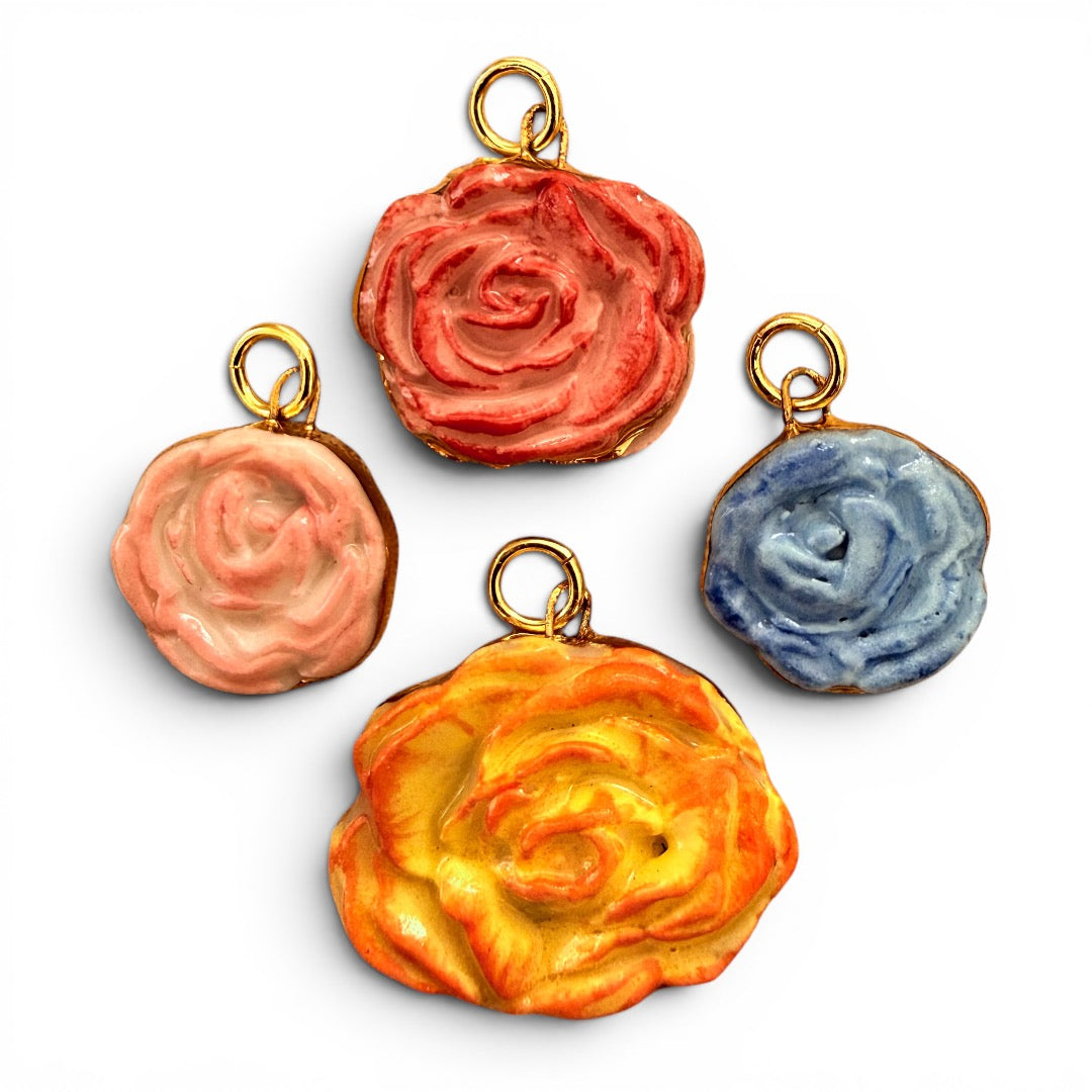 Dark Blue / Light Blue Rose Charm