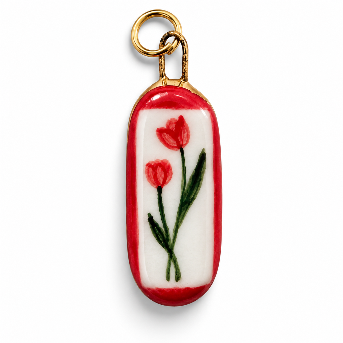 Red Tulip Bar Charm