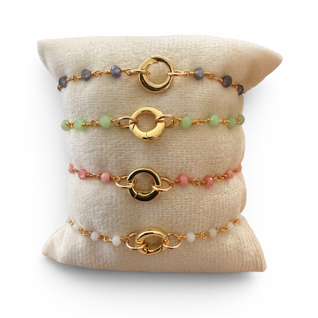 Wire Wrap One Charm Holder Bracelet w/ Extender