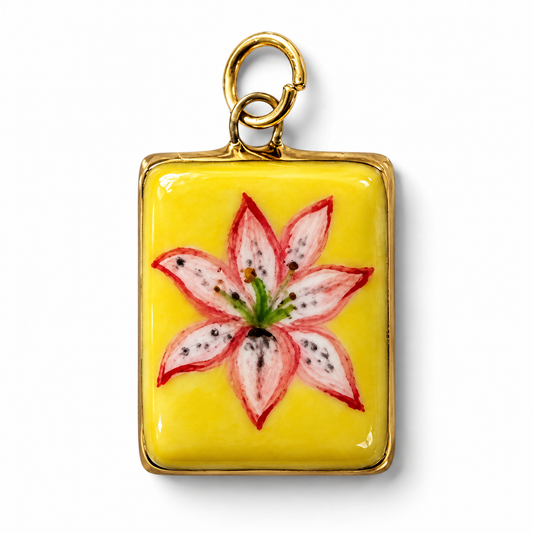 Lily Yellow Background Charm