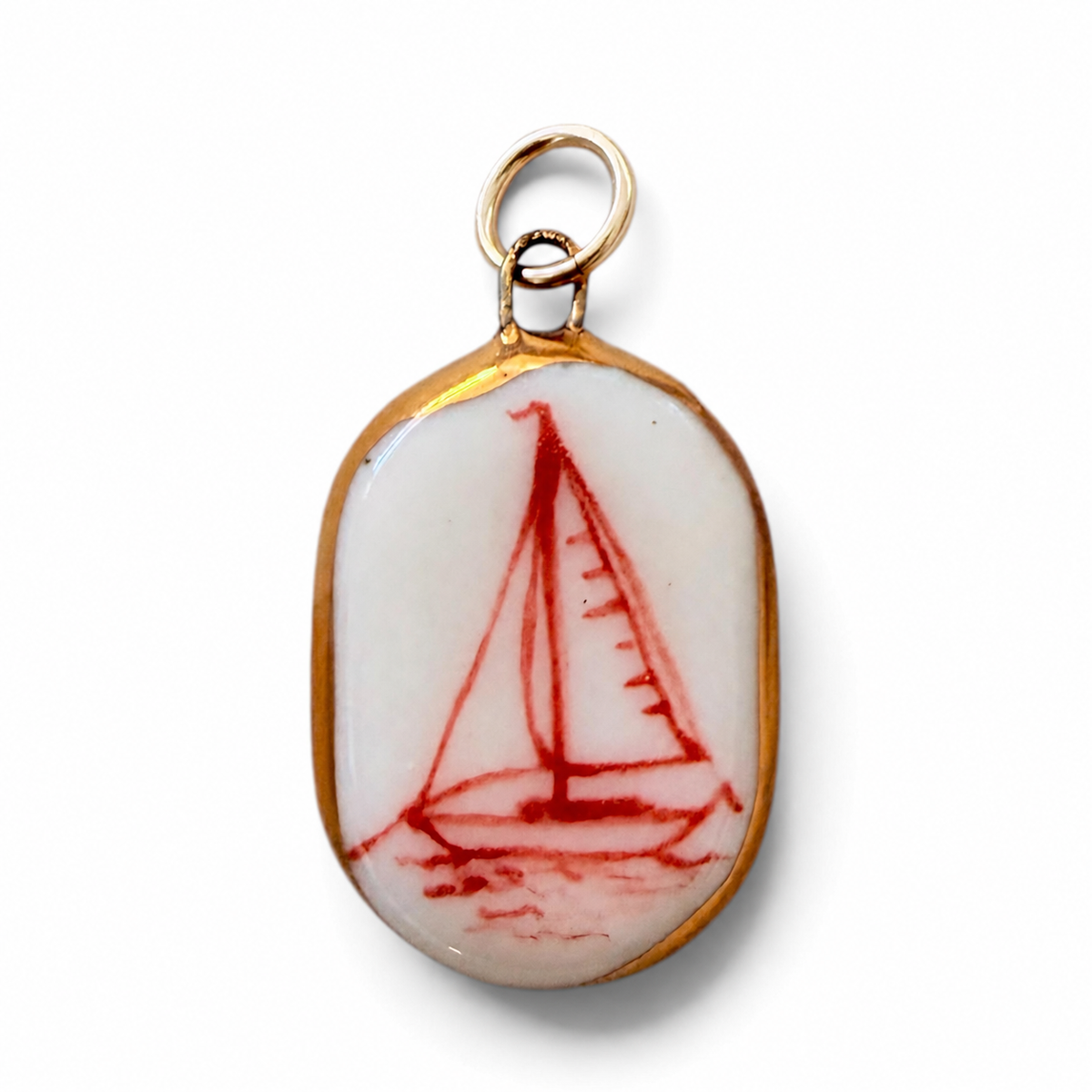 Classic Red Sailboat Charm