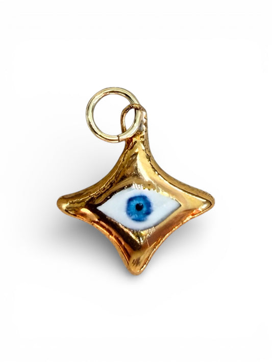 Gold Evil-Eye 4-Point Star