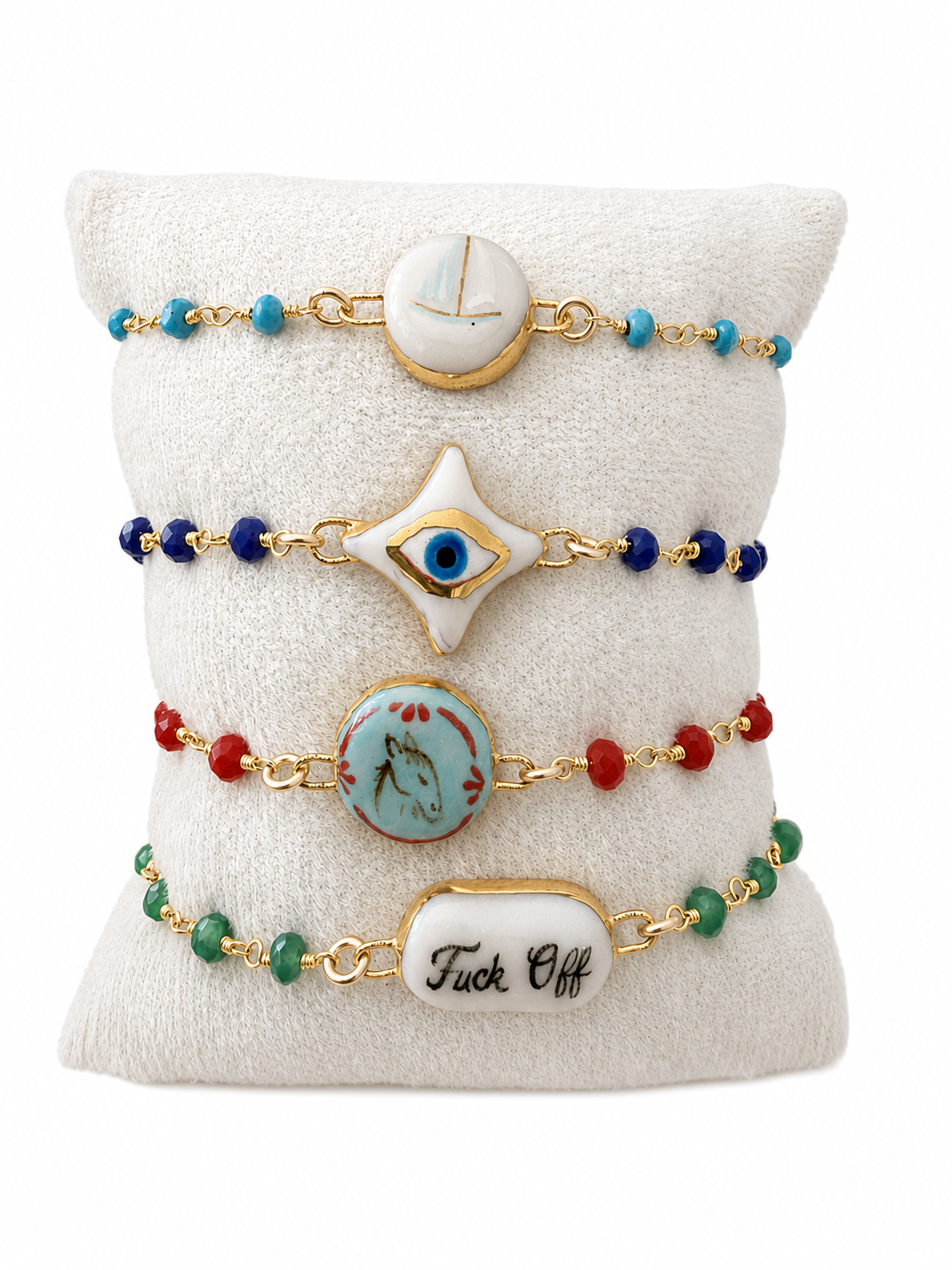 Charm on a Wire Wrap Gemstone Bracelet With Extender