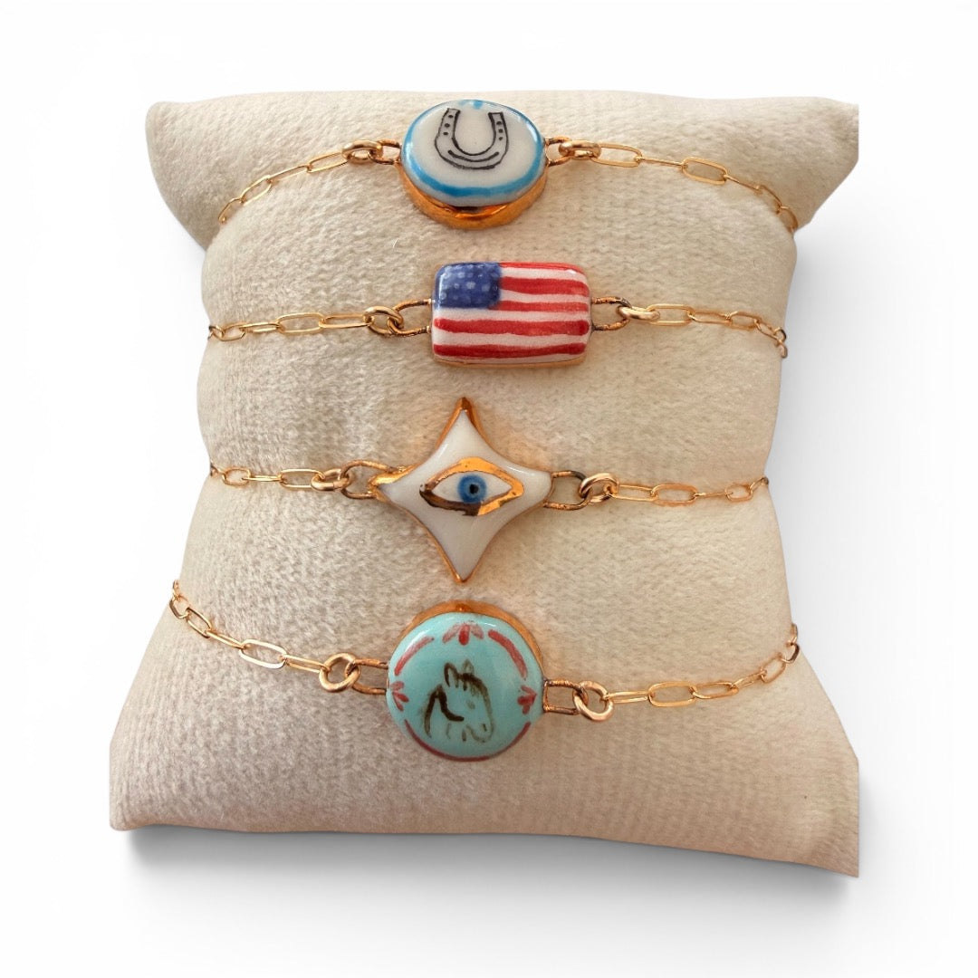 Paperclip Charm Bracelet with Extender