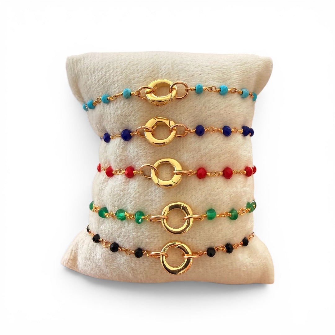 Wire Wrap One Charm Holder Bracelet w/ Extender