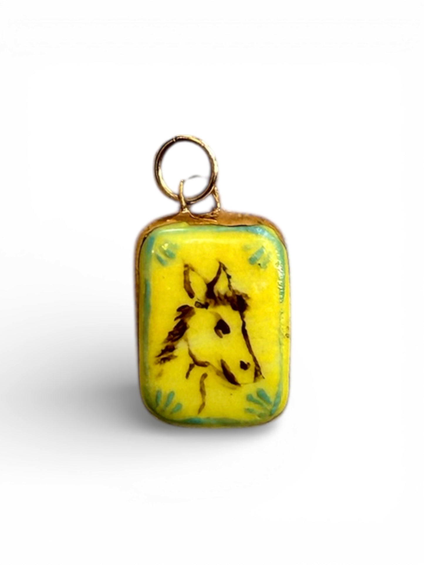 Yellow Horse Portrait Charm