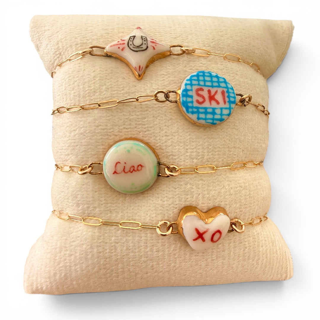 Paperclip Charm Bracelet with Extender