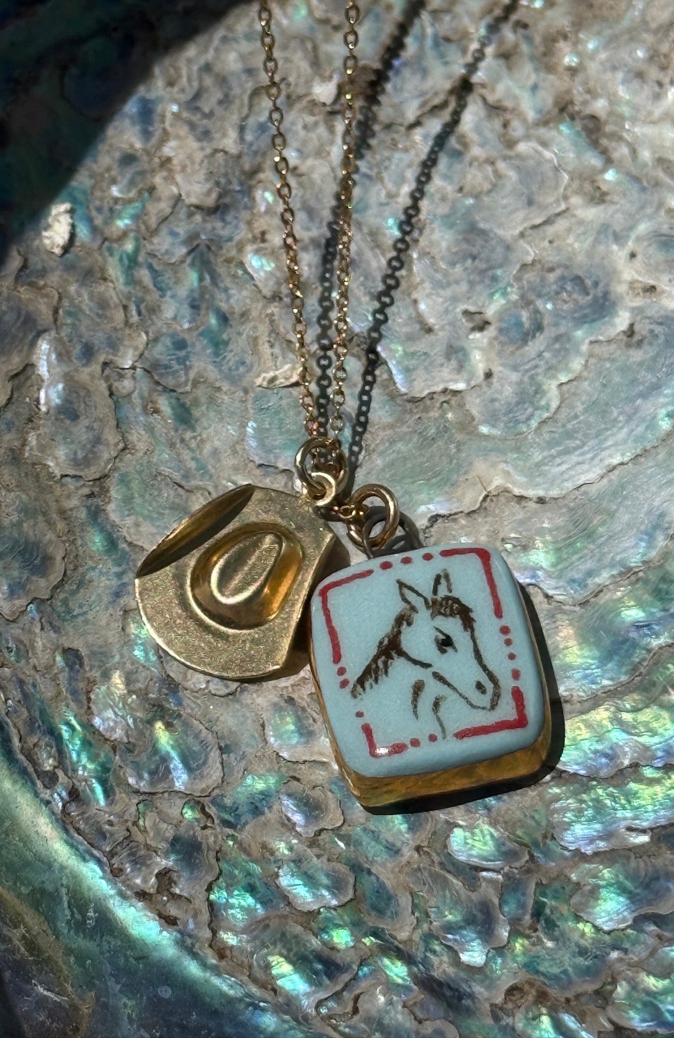 Yellow Horse Portrait Charm