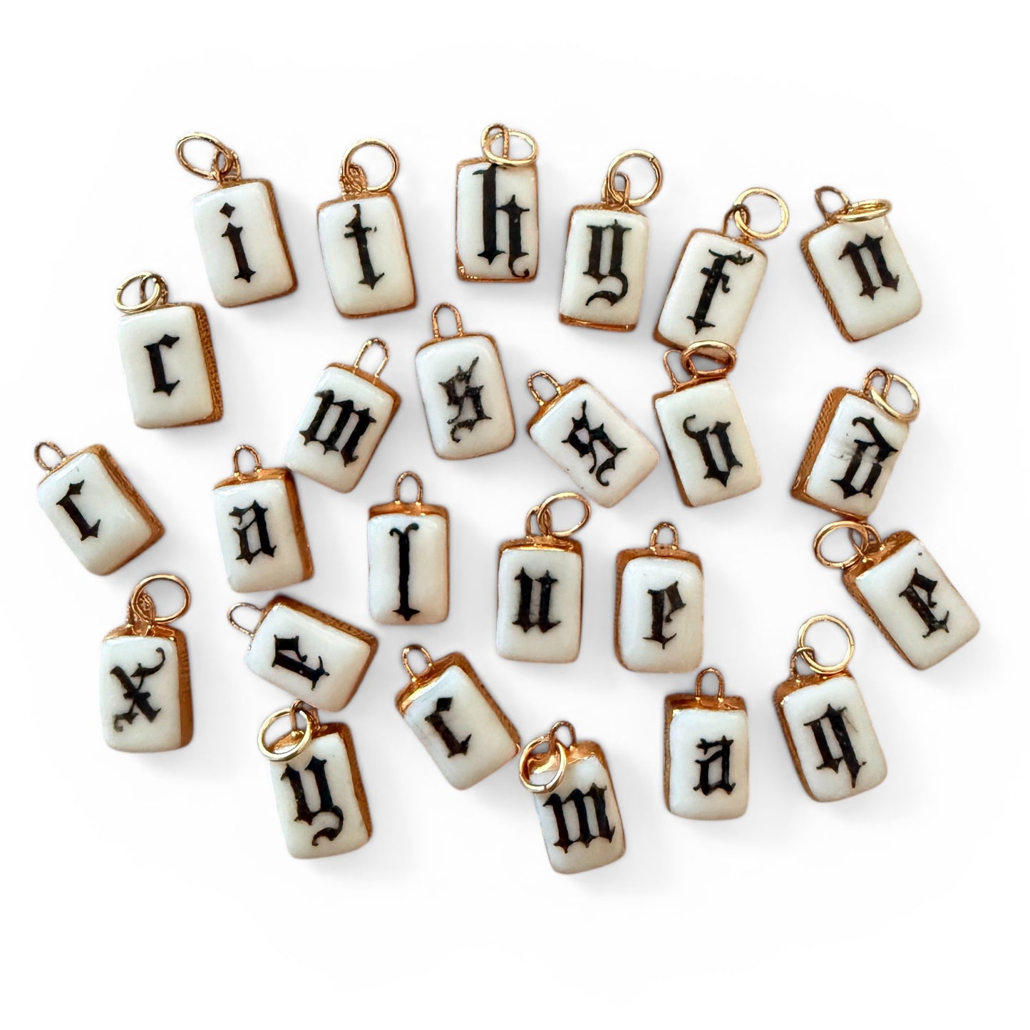 Old English Lowercase Initial Charms