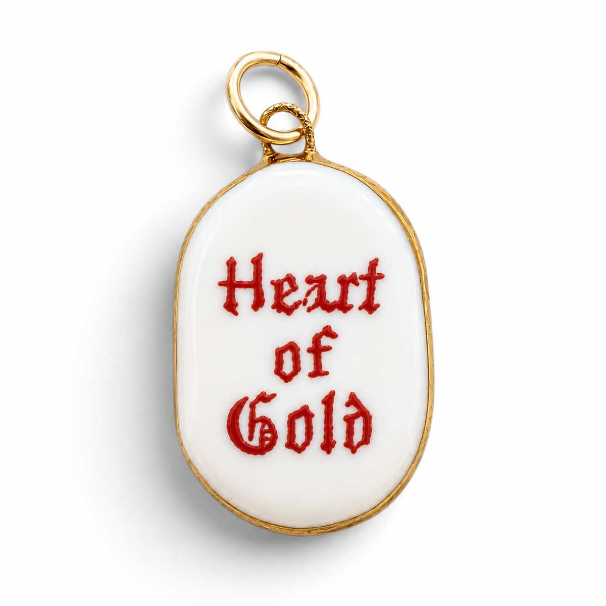 “Heart of Gold” Old English Oval Charm