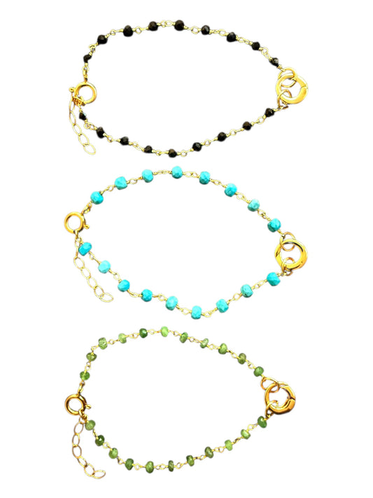 Wire Wrap One Charm Holder Bracelet w/ Extender