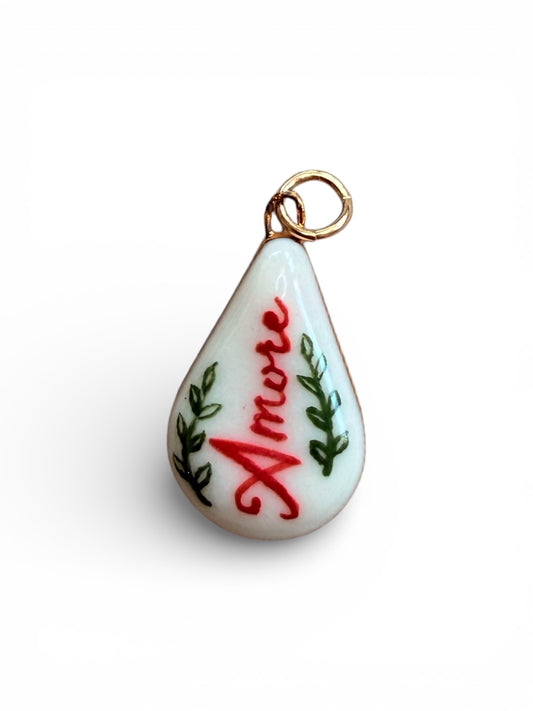 "Amore" Teardrop Charm