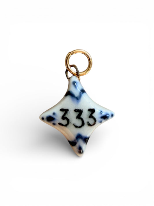 333 Angel Number 4-Point Star Charm