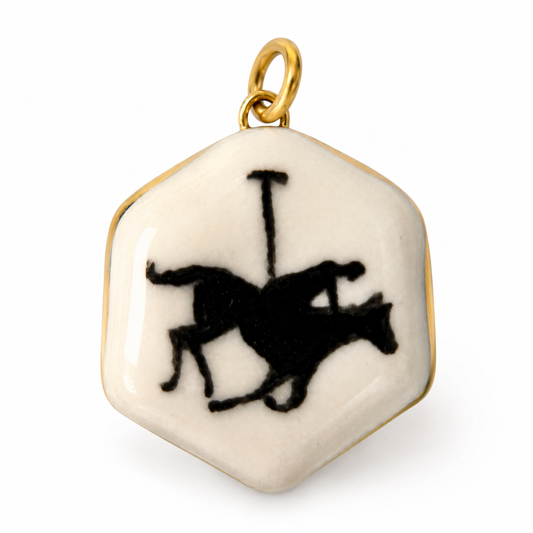Polo Silhouette Hexagon Charm