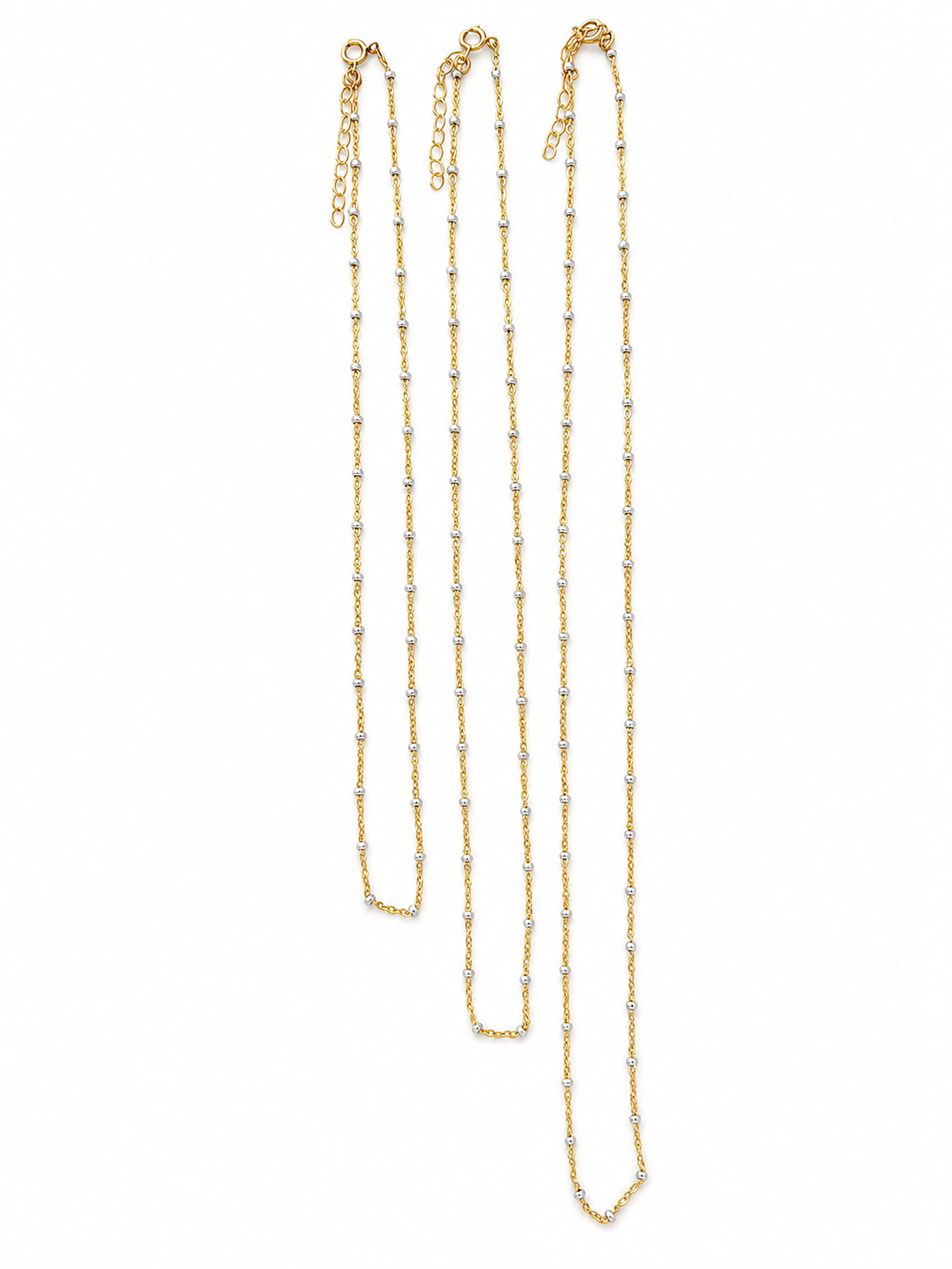 Two Tone Silver Ball-14k Filled Gold Chain