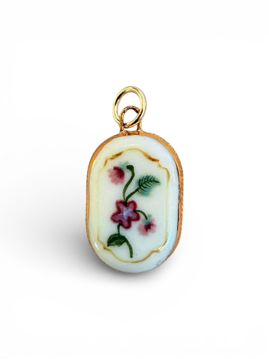 Violet Portrait Large Oval Charm