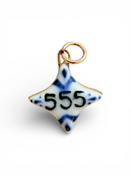 555 Angel Number 4-Point Star Charm