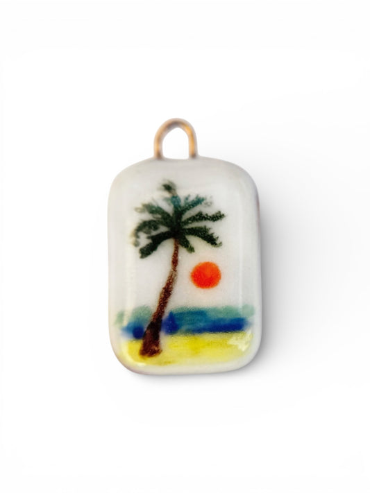 Sunset Palm Tree Charm