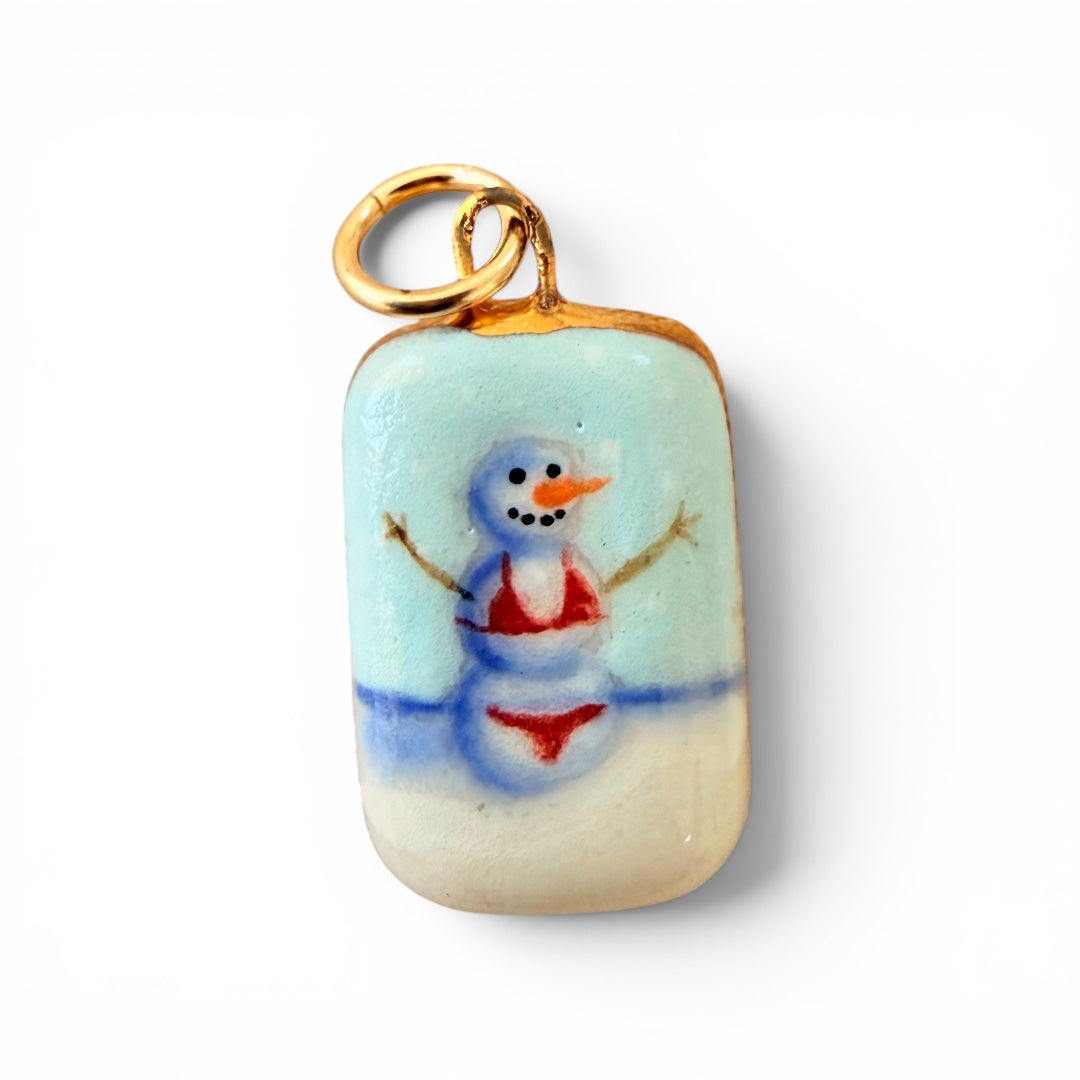 Bikini Snowman Charm