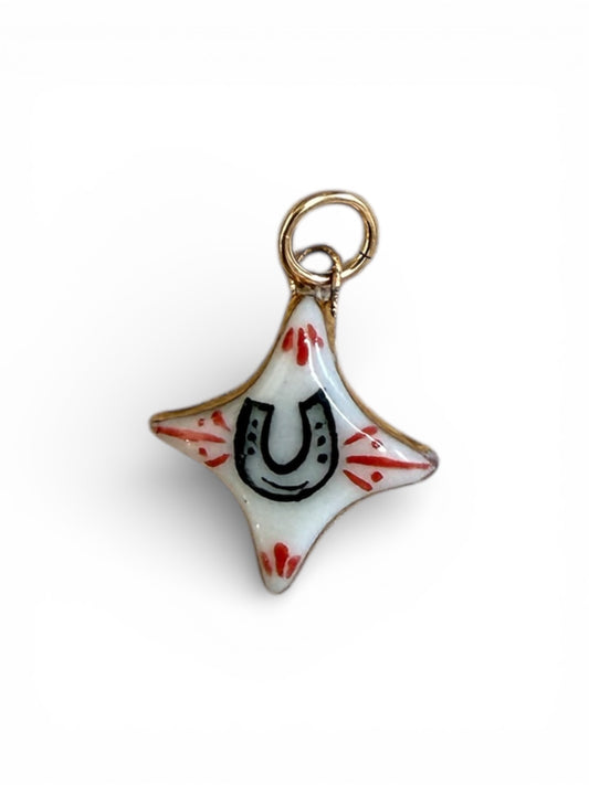 Horseshoe 4-Point Star Charm