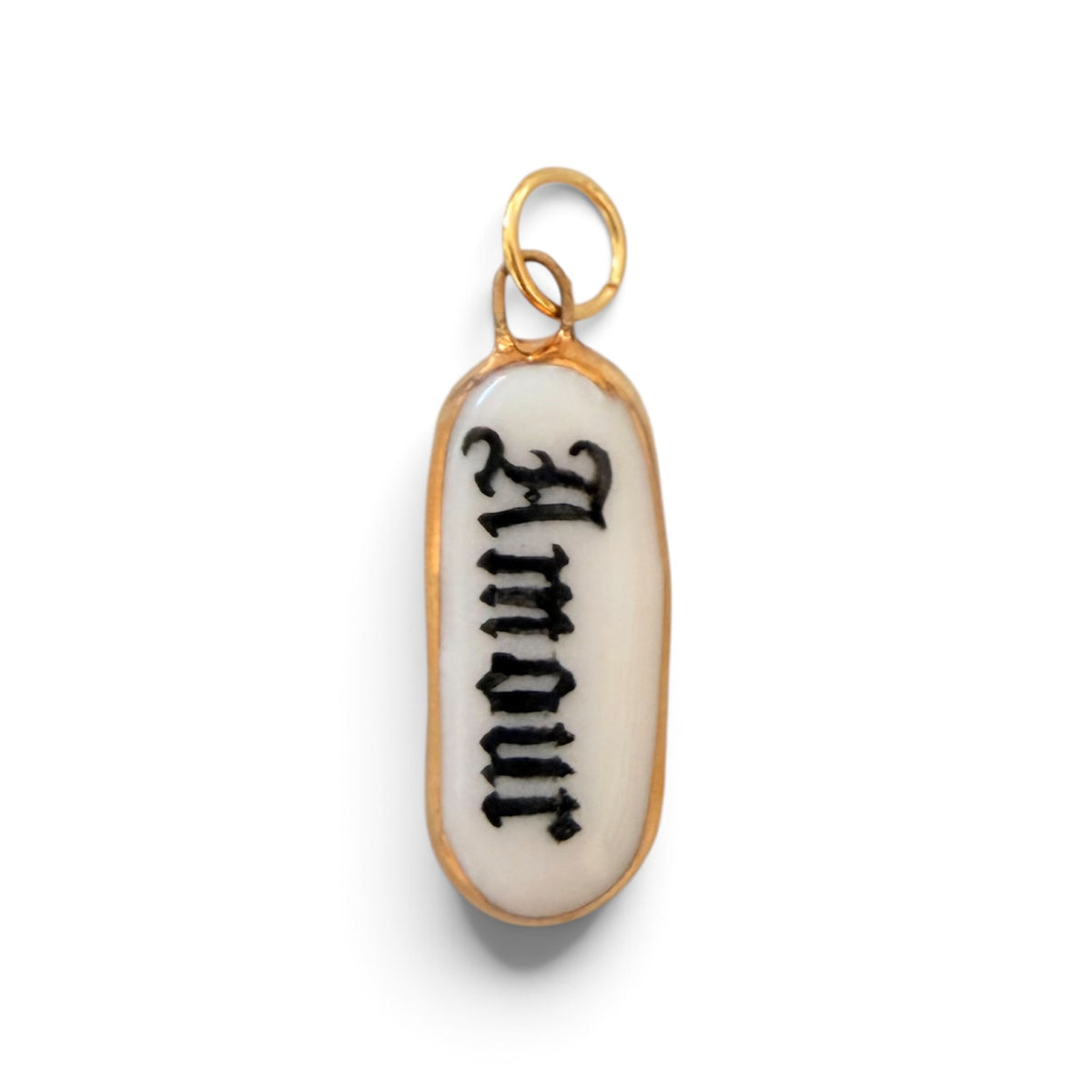 “Amour” Old English Bar Charm