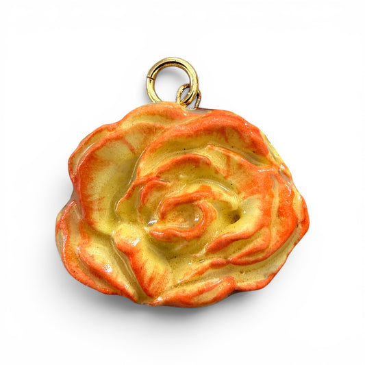 Orange / Yellow Rose Charm