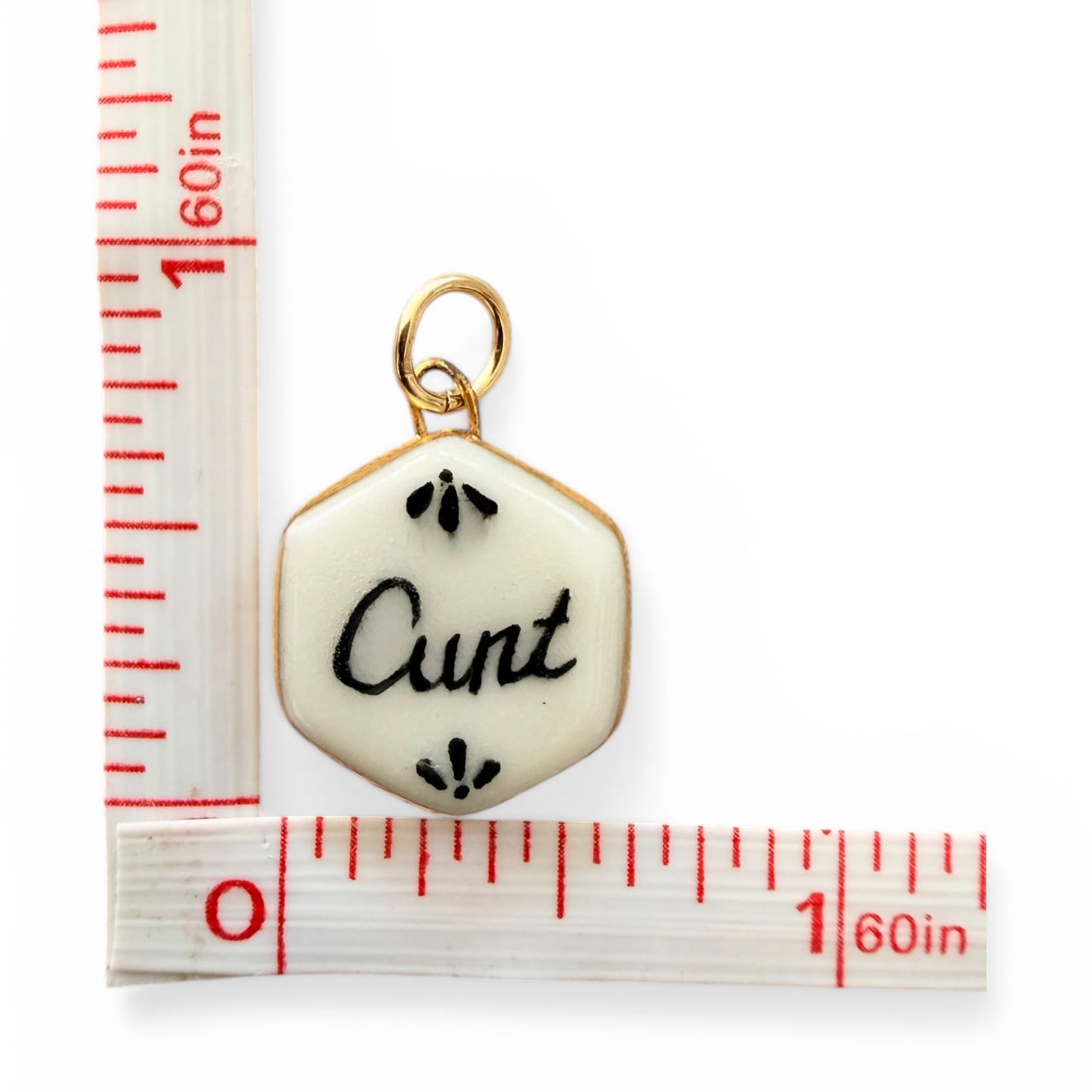 Red Heart, “Cunt”, Queen of Hearts Charm Necklace
