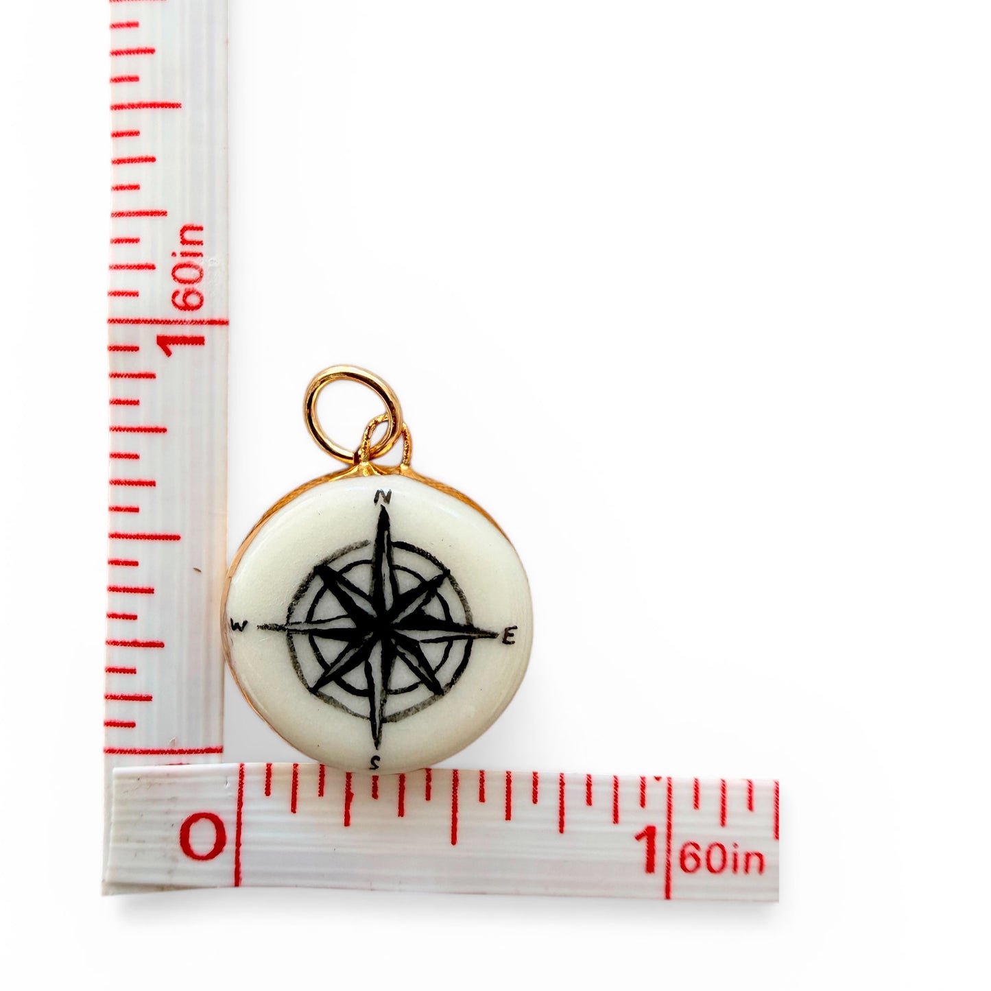 Navy Heart, Compass, Anchor Charm Necklace