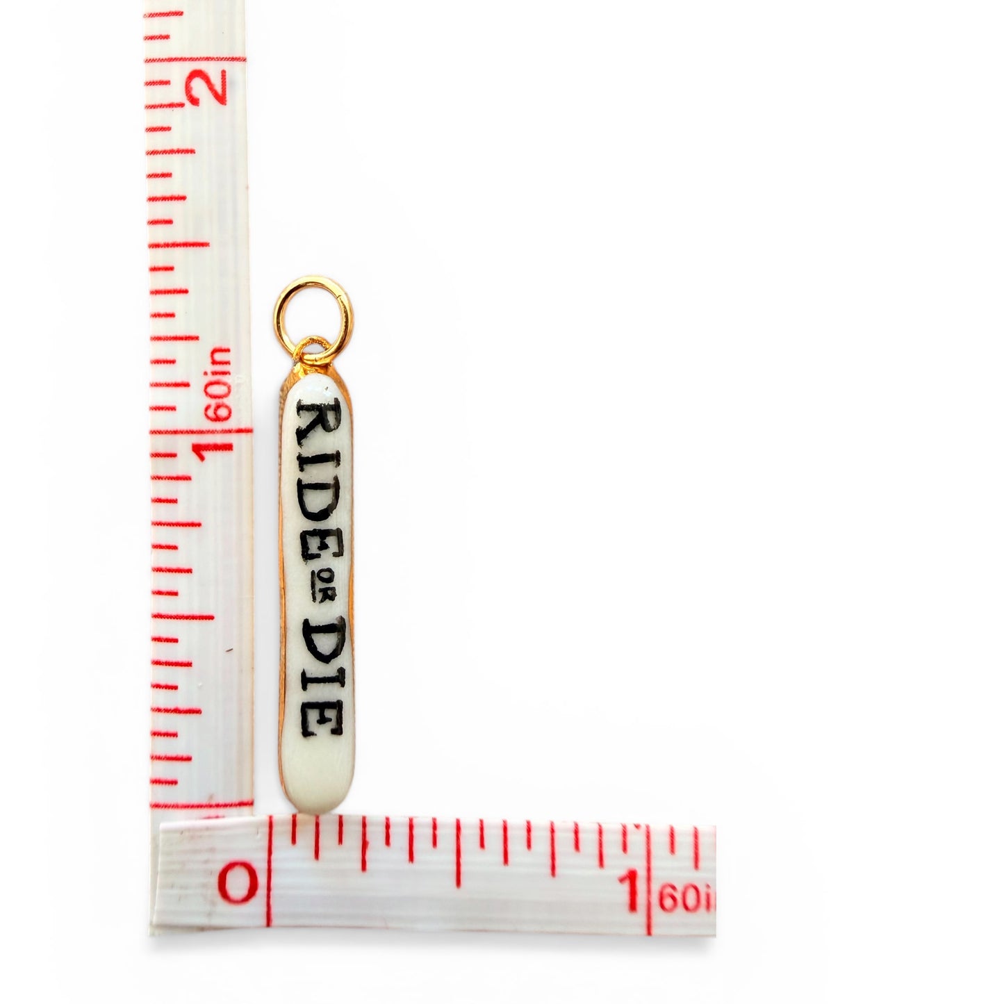 Yellow Lightning Bolt, “Ride or Die”, LA Palm Charm Necklace