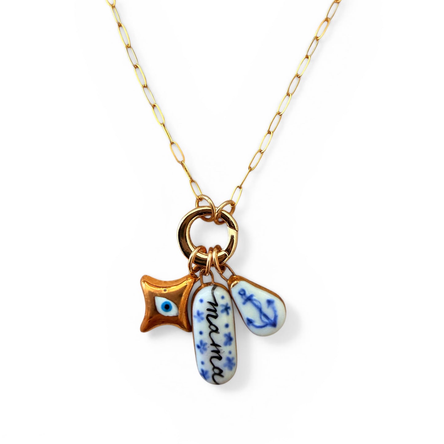 Gold Evil-Eye 4-Point Star