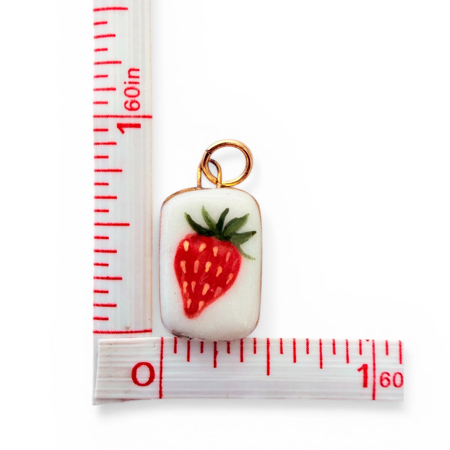 Middle Finger, Strawberry, Old English Charm Necklace