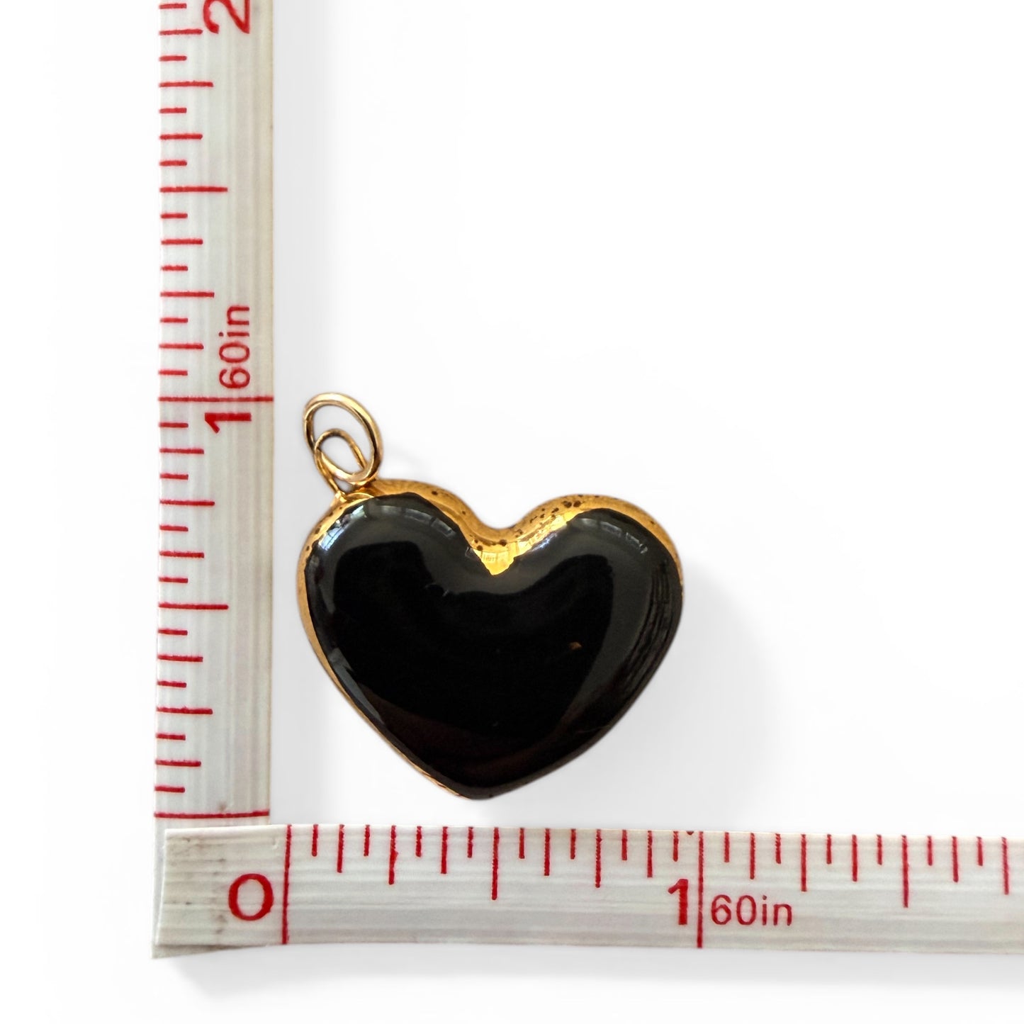 Martini, Lrg Black Heart, Old English Initial Charm Necklace