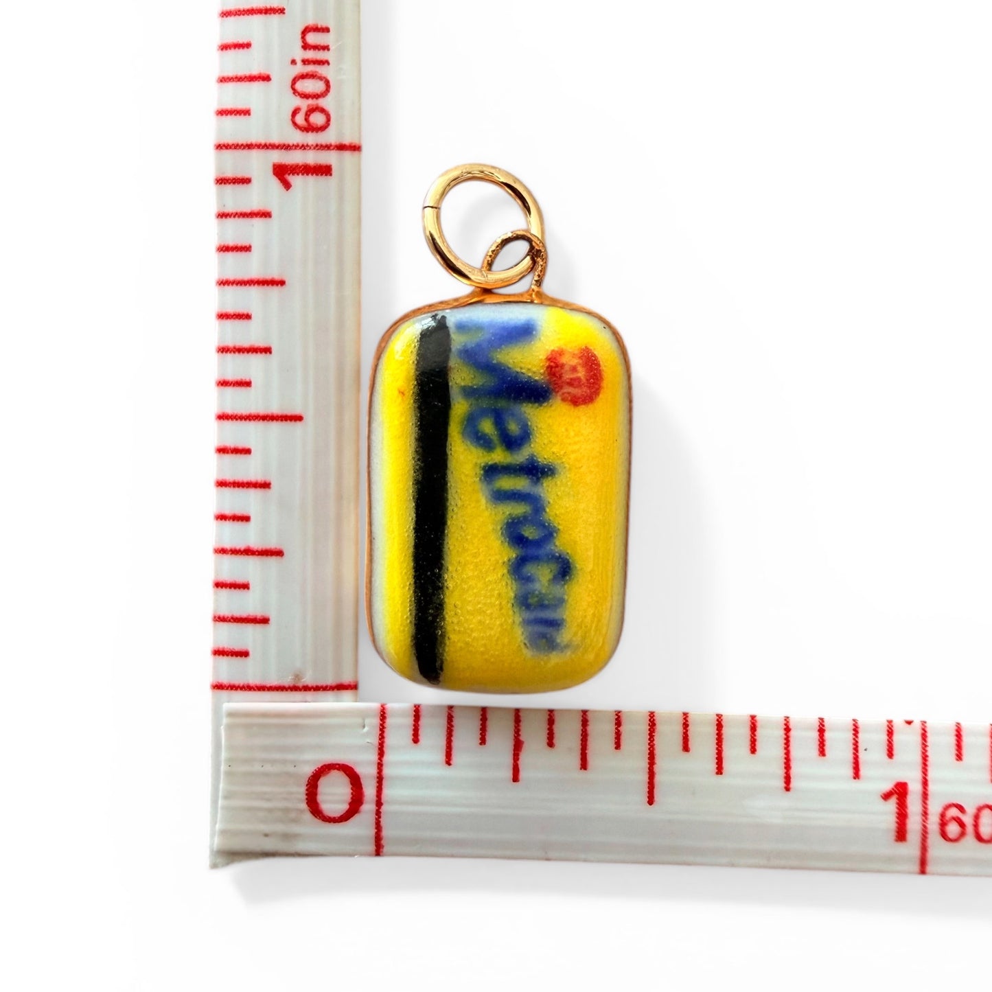 Blue Heart, Metrocard, Old English Initial Charm Necklace