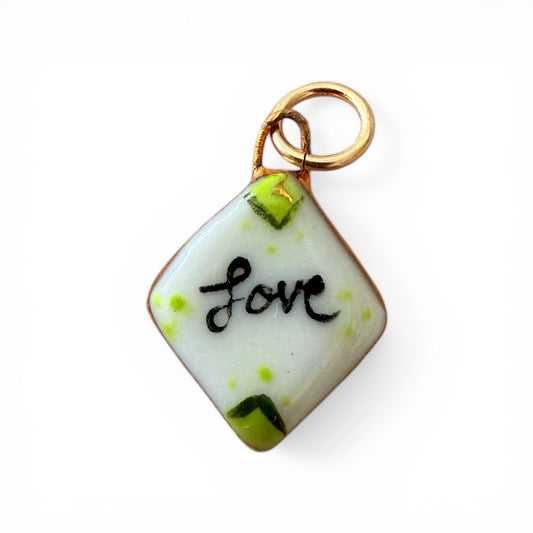 “Love” Floral Diamond Charm
