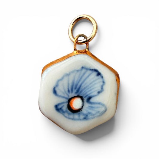 Oyster Shell with Pearl Charm