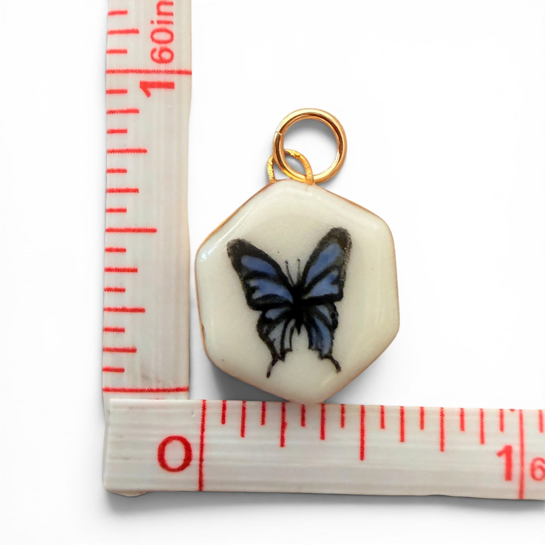Blue Butterfly, "Darlin", Evil Eye Charm Necklace