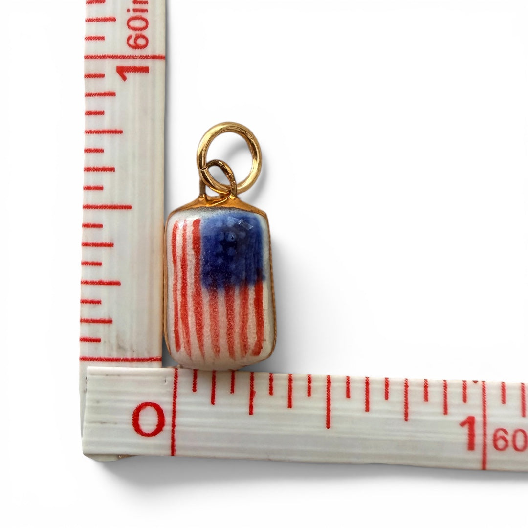 American Flag, Blue Sailboat, Navy Lightning Charm Necklace