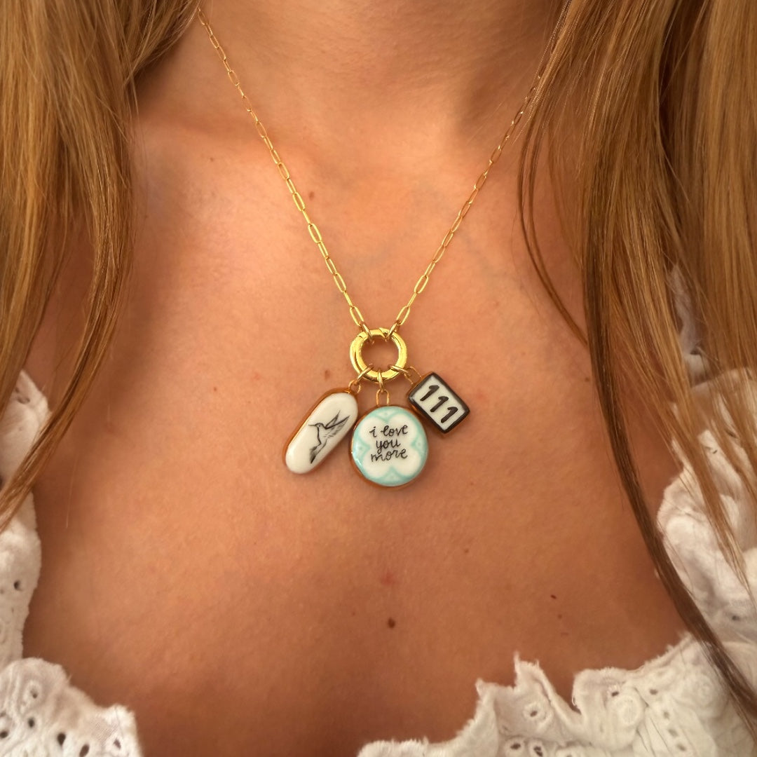 B&W Hummingbird Charm