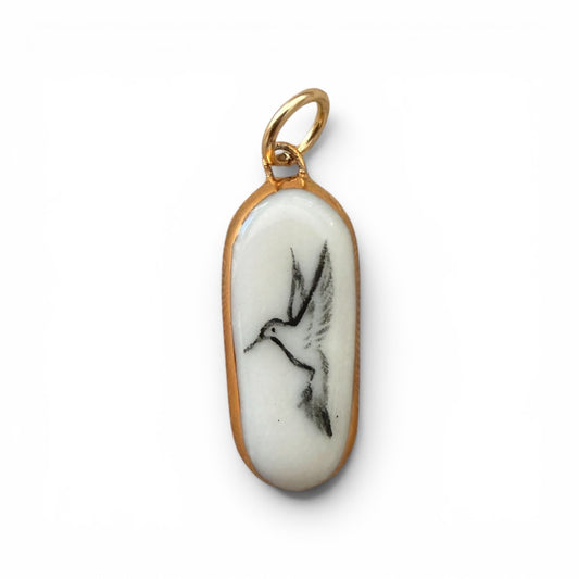 B&W Hummingbird Charm
