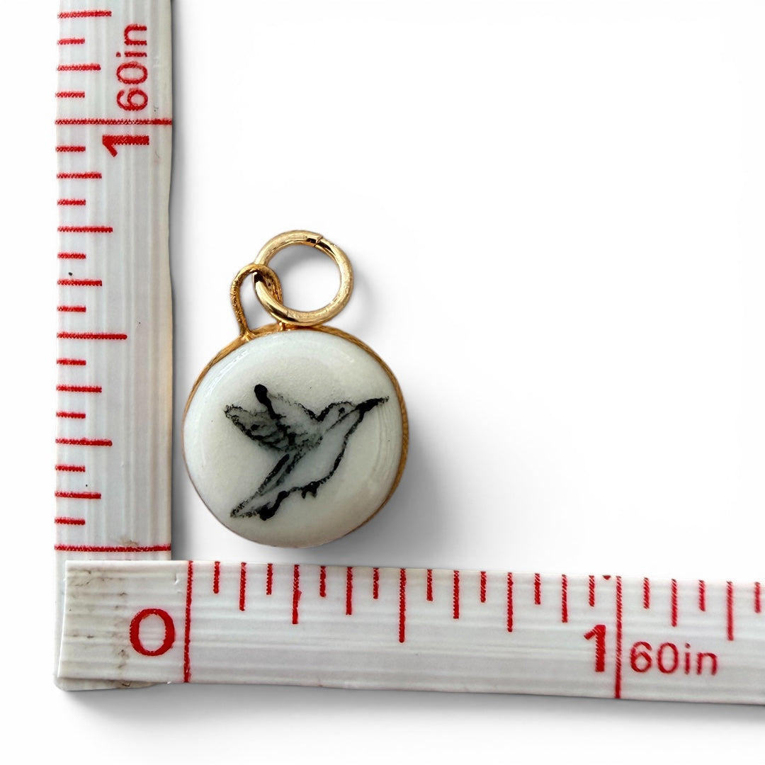 Hummingbird Circle, Daisy, "Love" Diamond Charm Necklace
