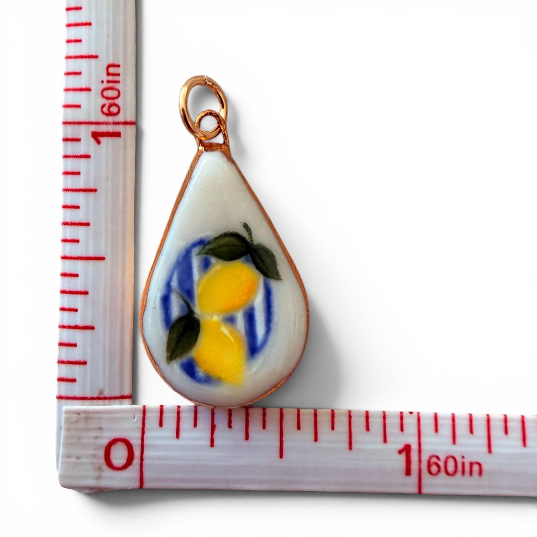 Evil Eye, Lemon Teardrop, Initial Hex Charm Necklace