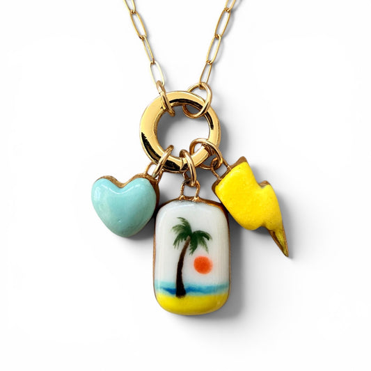 Palm Tree Sunset Charm